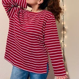 Laura Ashley stripped tee candy cane vibes